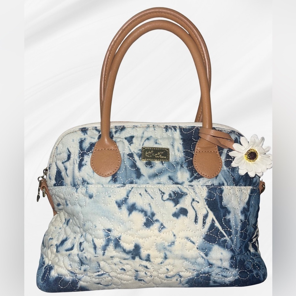 NWOT! Betsey Johnson Blue and Tan Satchel